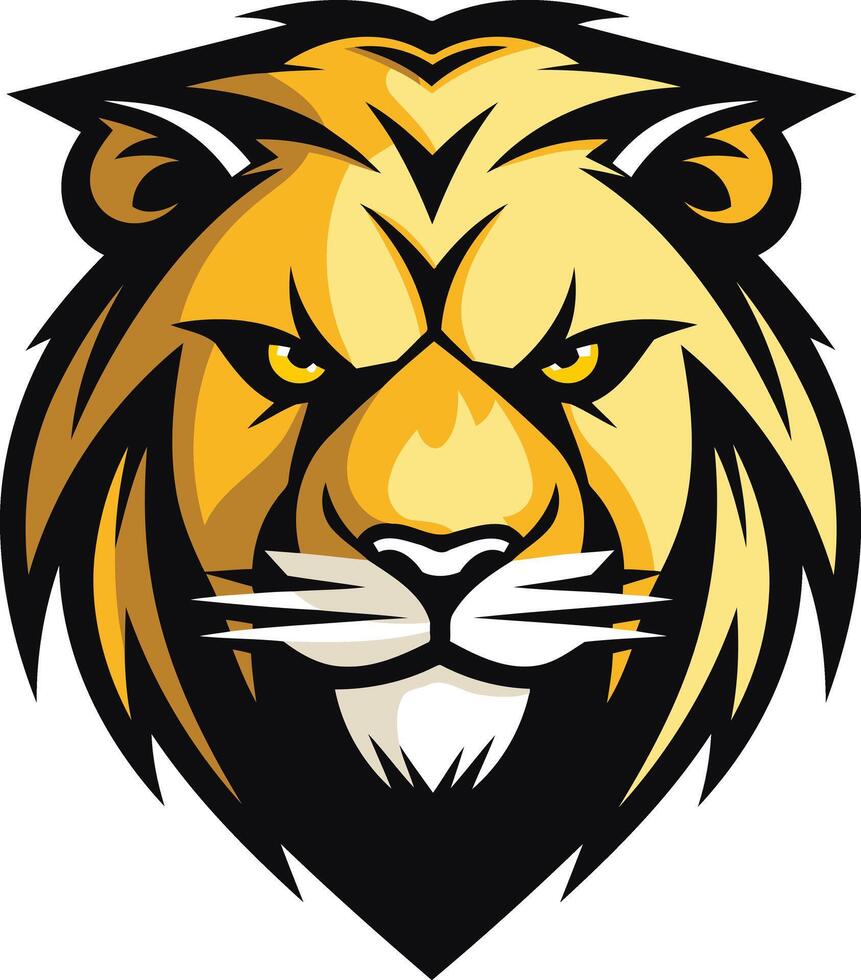 Powerful lion head mascot logo, perfect for sports teams, businesses, and branding vector