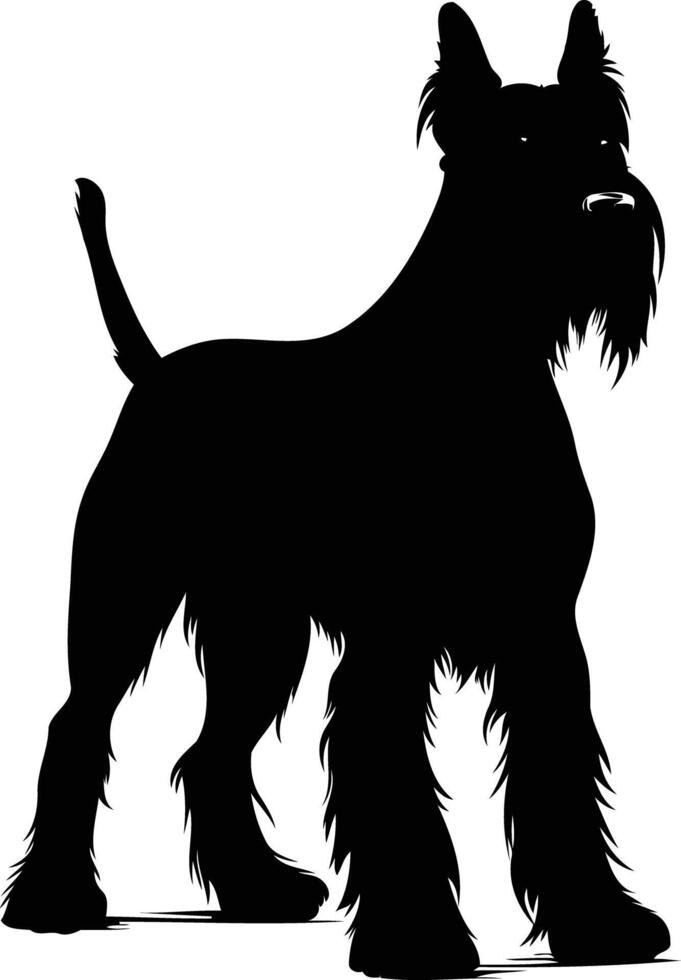 A striking silhouette of a schnauzer dog, perfect for pet related projects, logos, and designs vector