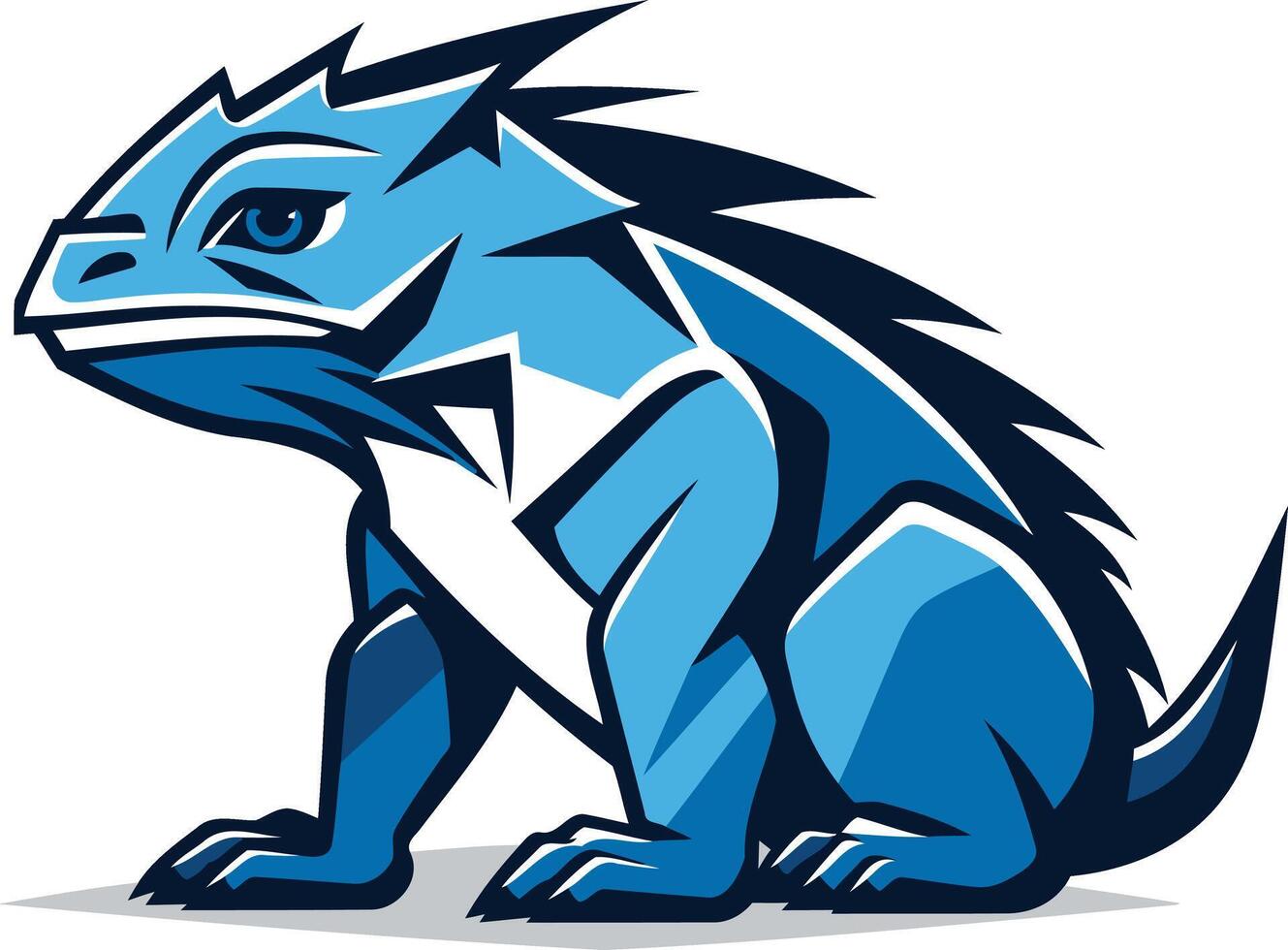 Powerful blue lizard mascot logo, perfect for a sports team, brand, or company looking for a bold and dynamic identity vector