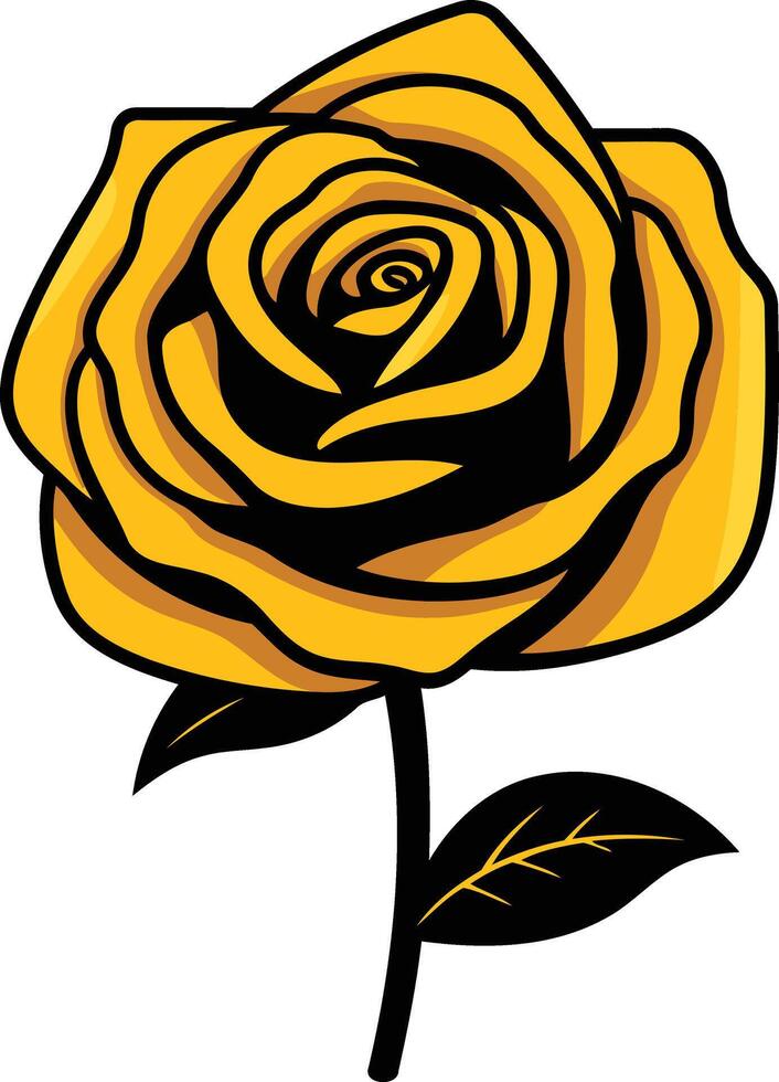 A simple yet elegant illustration of a yellow rose, perfect for adding a touch of romance and beauty to your designs vector