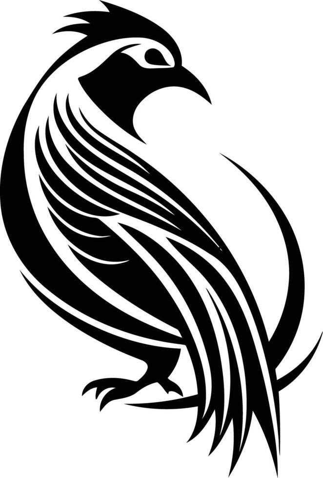 A bold, stylized bird illustration perfect for logo design, tattoos, or branding vector