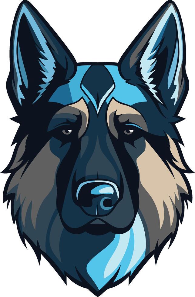 German Shepherd Dog Portrait Illustration vector