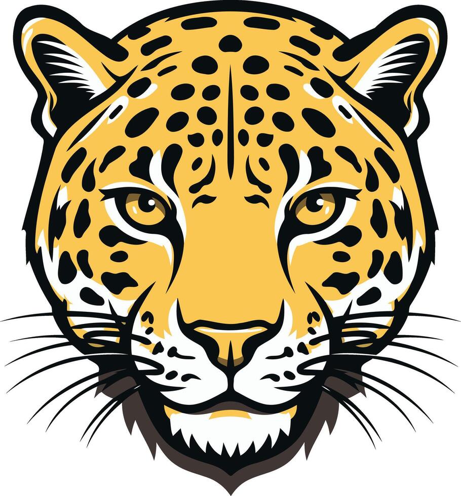 A fierce and detailed illustration of a jaguar's head, perfect for branding, logos, and designs needing a touch of wildness vector