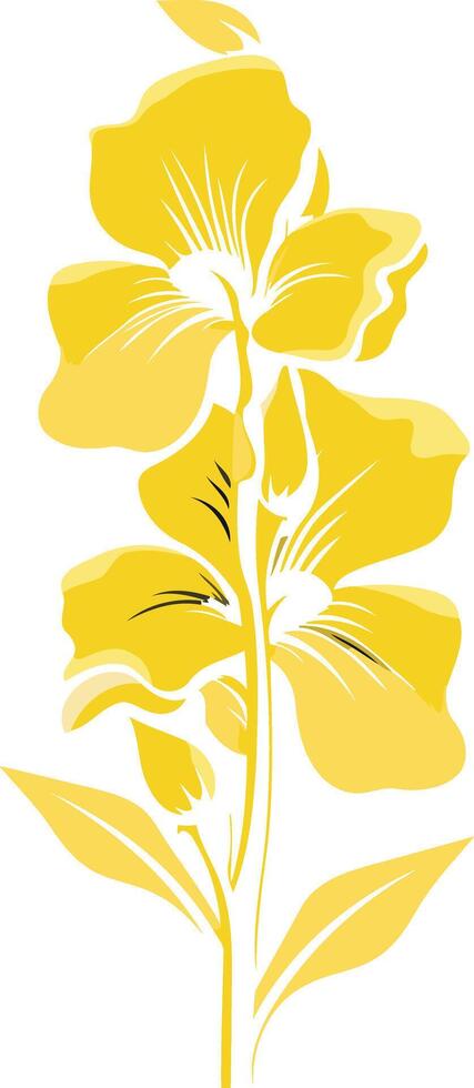 A simple, elegant design of a yellow flower with a stem and leaves, perfect for adding a touch of nature to your designs vector