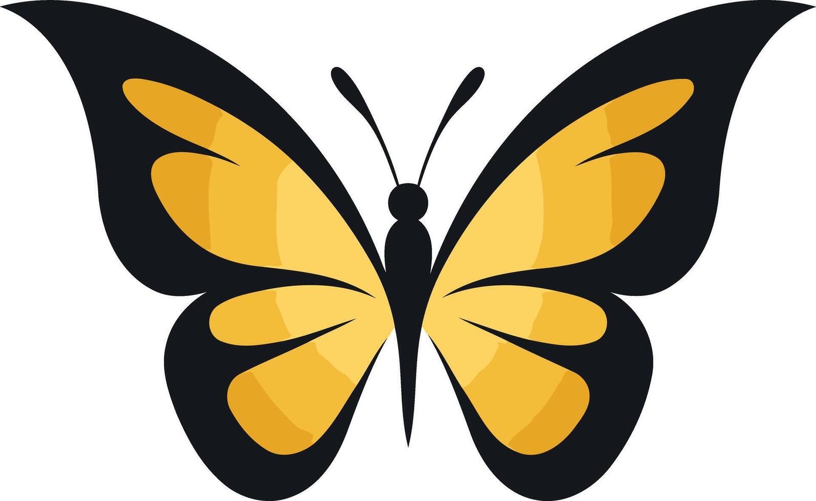 Simple and charming yellow butterfly illustration perfect for children's books, websites, or branding projects vector
