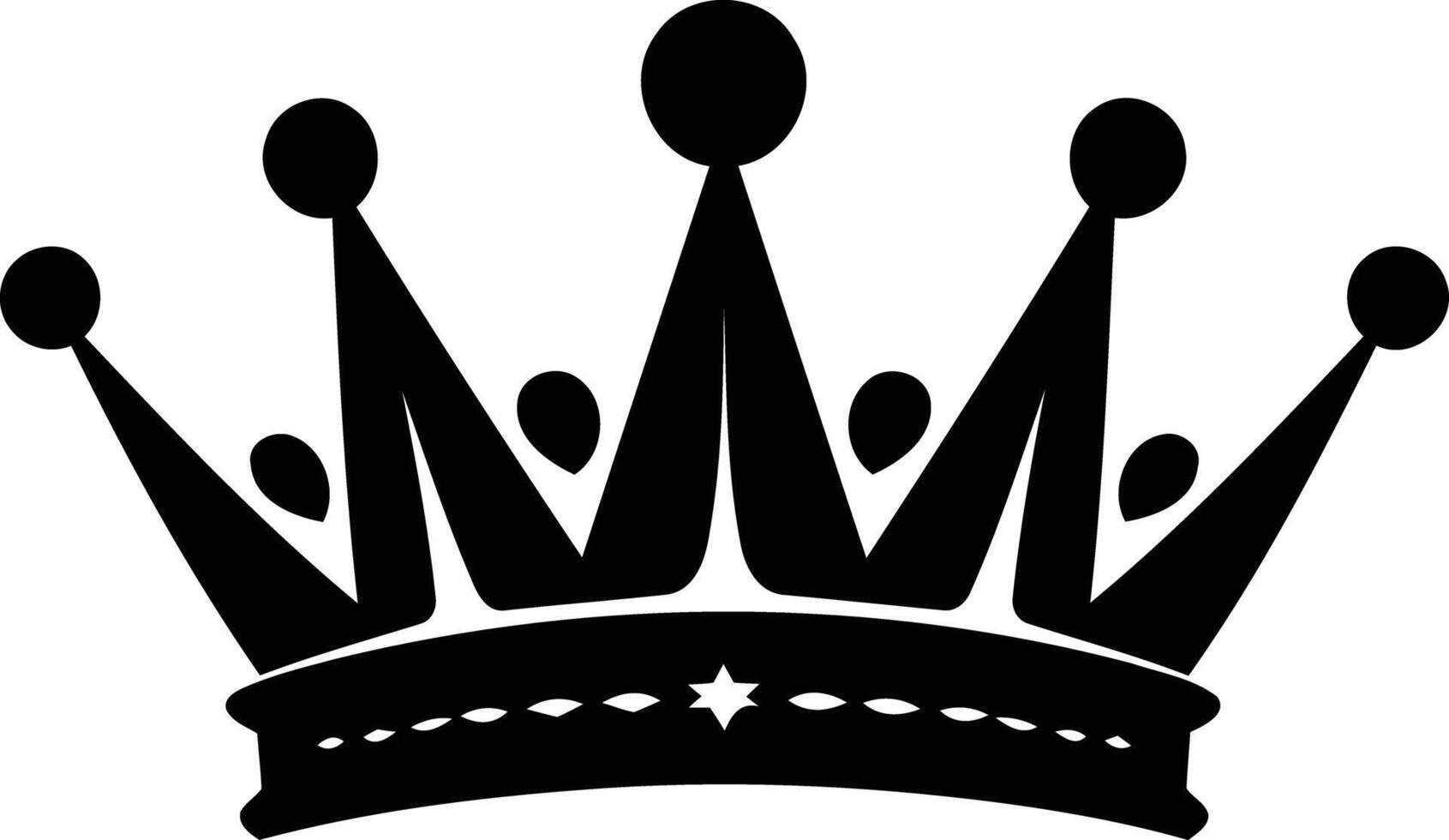 Simple, elegant black and white silhouette of a crown, perfect for royalty, business, or design projects vector