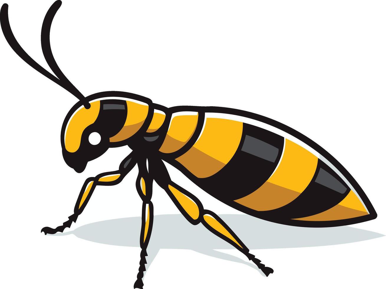 A bold and cartoonish illustration of a wasp, perfect for branding or mascot design vector