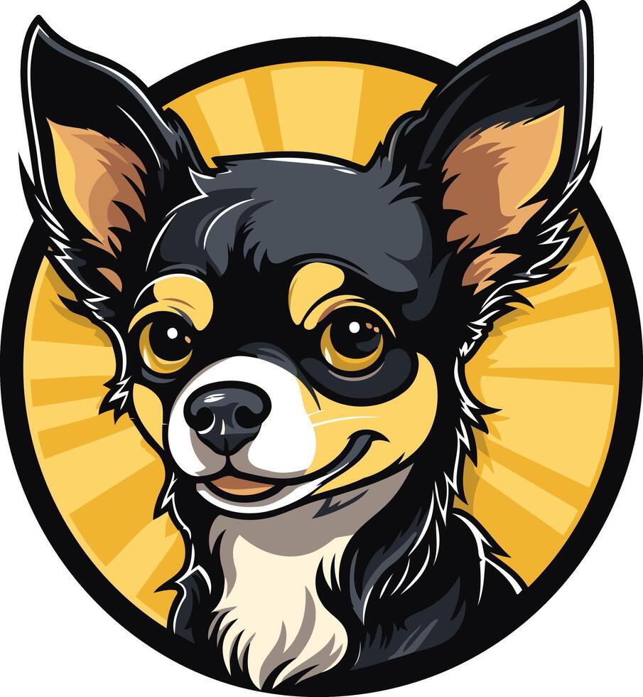 Cute cartoon chihuahua with big eyes and a friendly smile vector