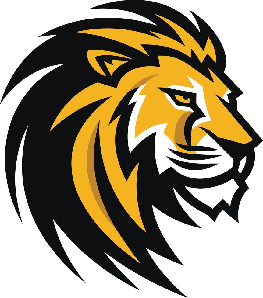 Powerful and bold lion head logo design with a fierce expression vector