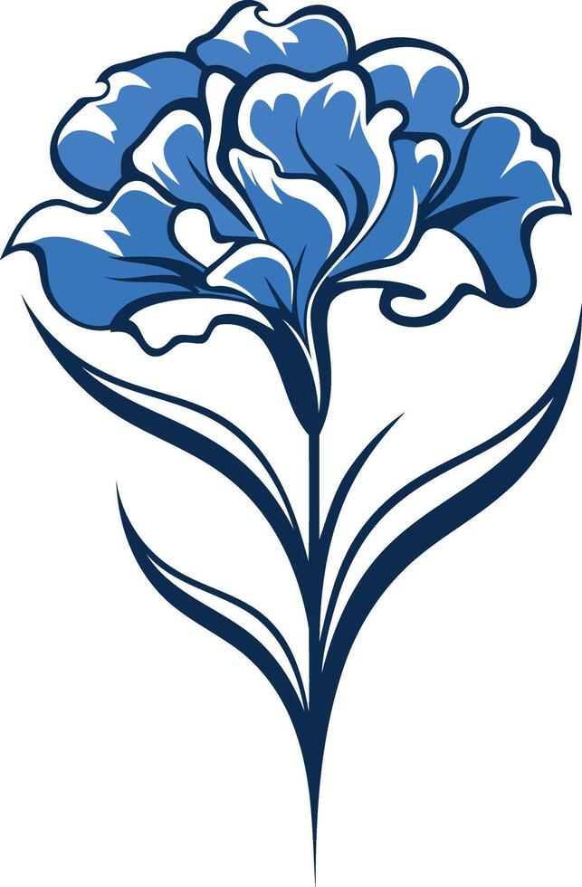 Elegant blue flower graphic for design projects, logos, branding, and more vector