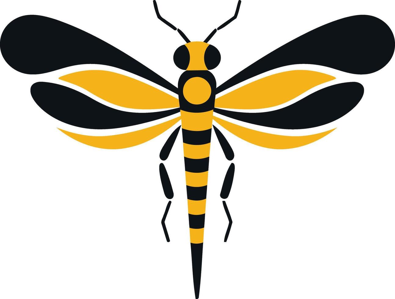 A simple, bold illustration of a dragonfly vector