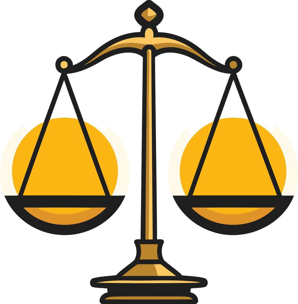 A simple, classic illustration of a balance scale, perfect for legal and justice concepts vector