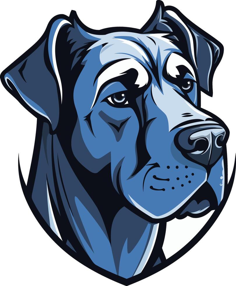 A powerful and detailed illustration of a majestic dog's head, perfect for branding, apparel designs, or as a mascot vector