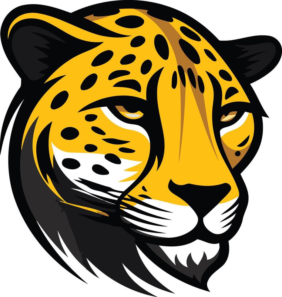 Powerful and fierce cheetah head mascot logo design vector