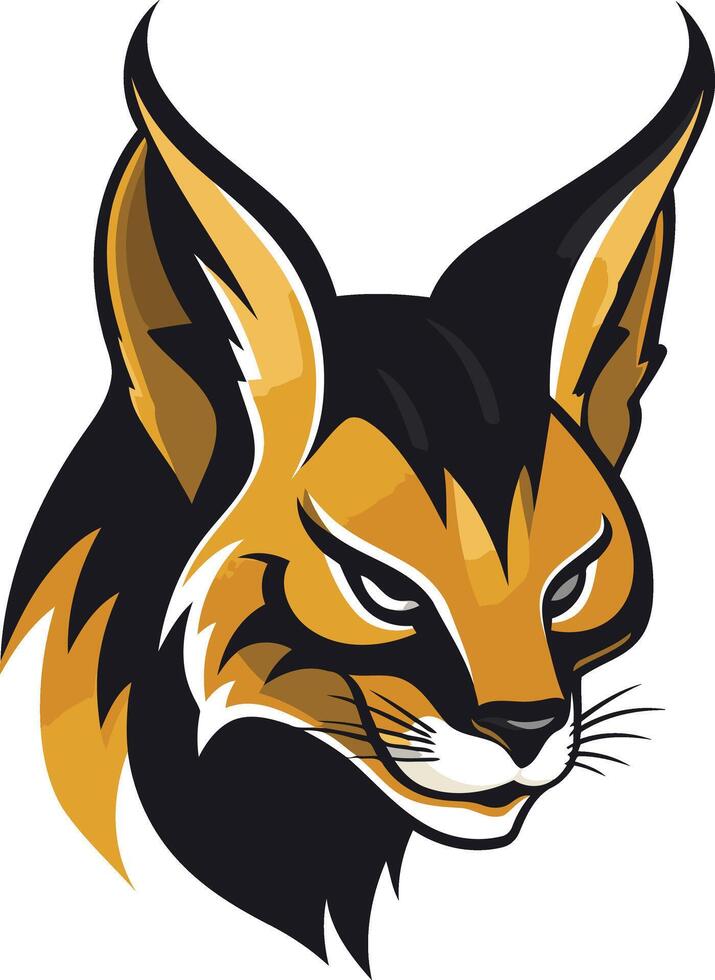 Fierce and stylized, this illustration features a close up of a lynx's head vector