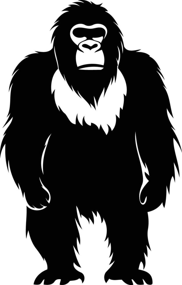 A powerful and imposing silhouette of a gorilla, perfect for designs focused on strength, nature, and wild animals vector