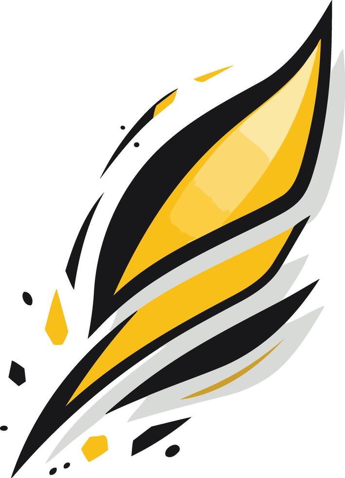 Abstract yellow and black wing design for logo or branding vector