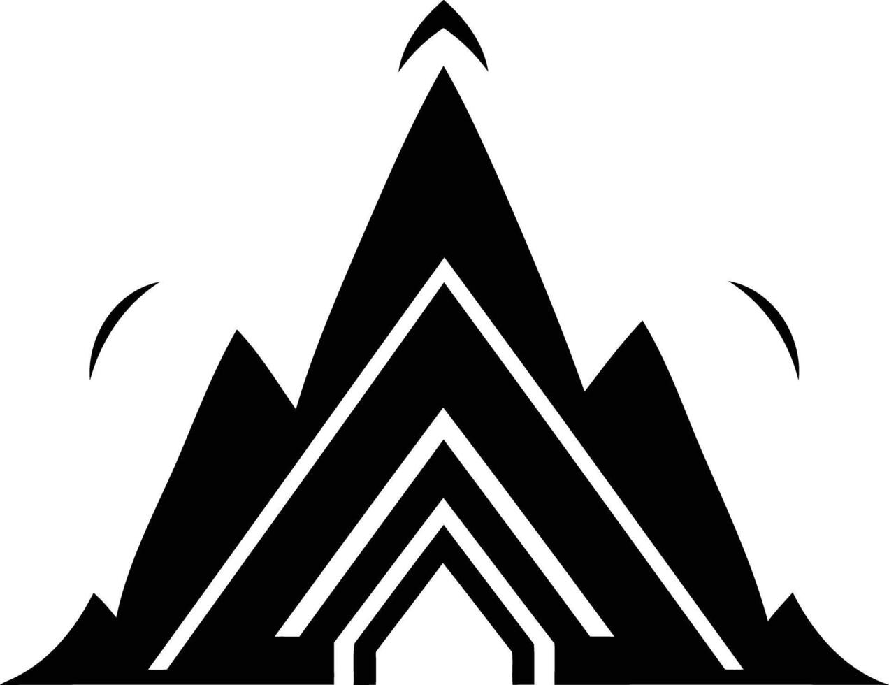 A bold, abstract mountain logo design vector