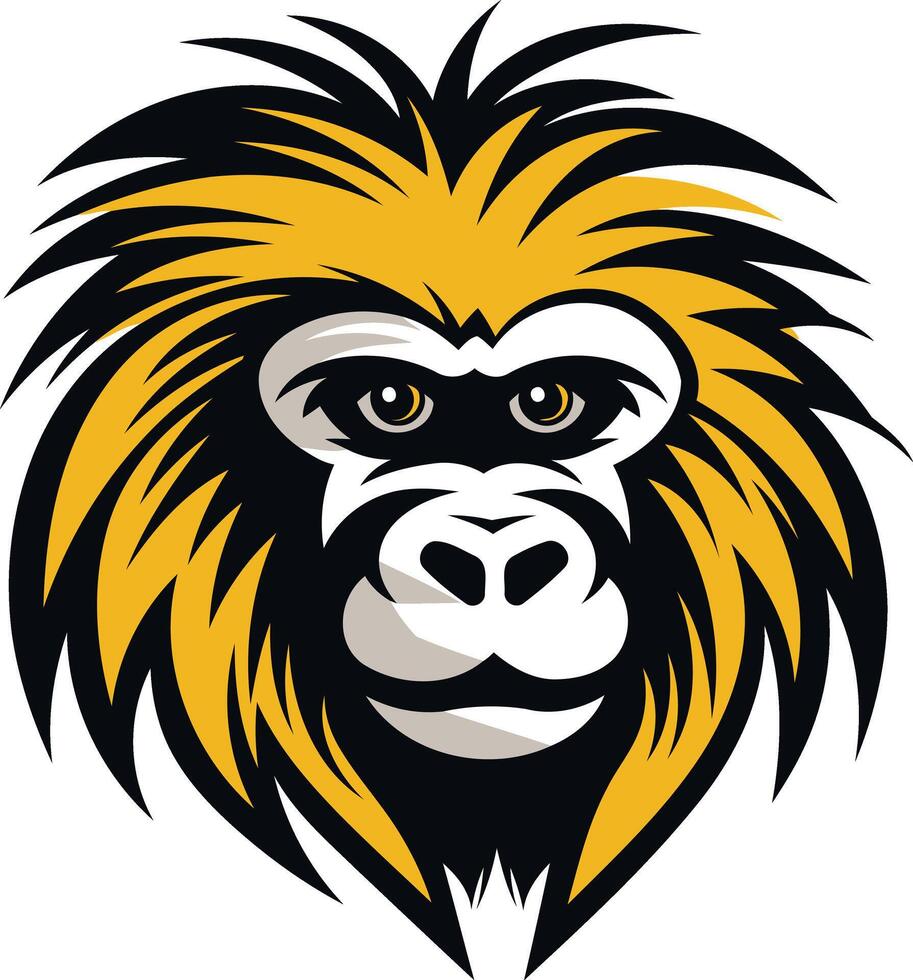 A bold and graphic illustration of a monkey's face, perfect for a mascot, logo, or brand identity vector