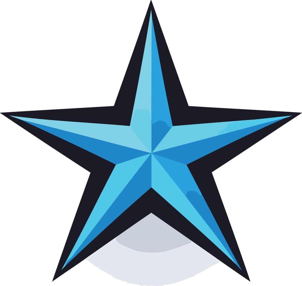 A bold and modern blue star with a black outline, perfect for branding, logos, and web design vector