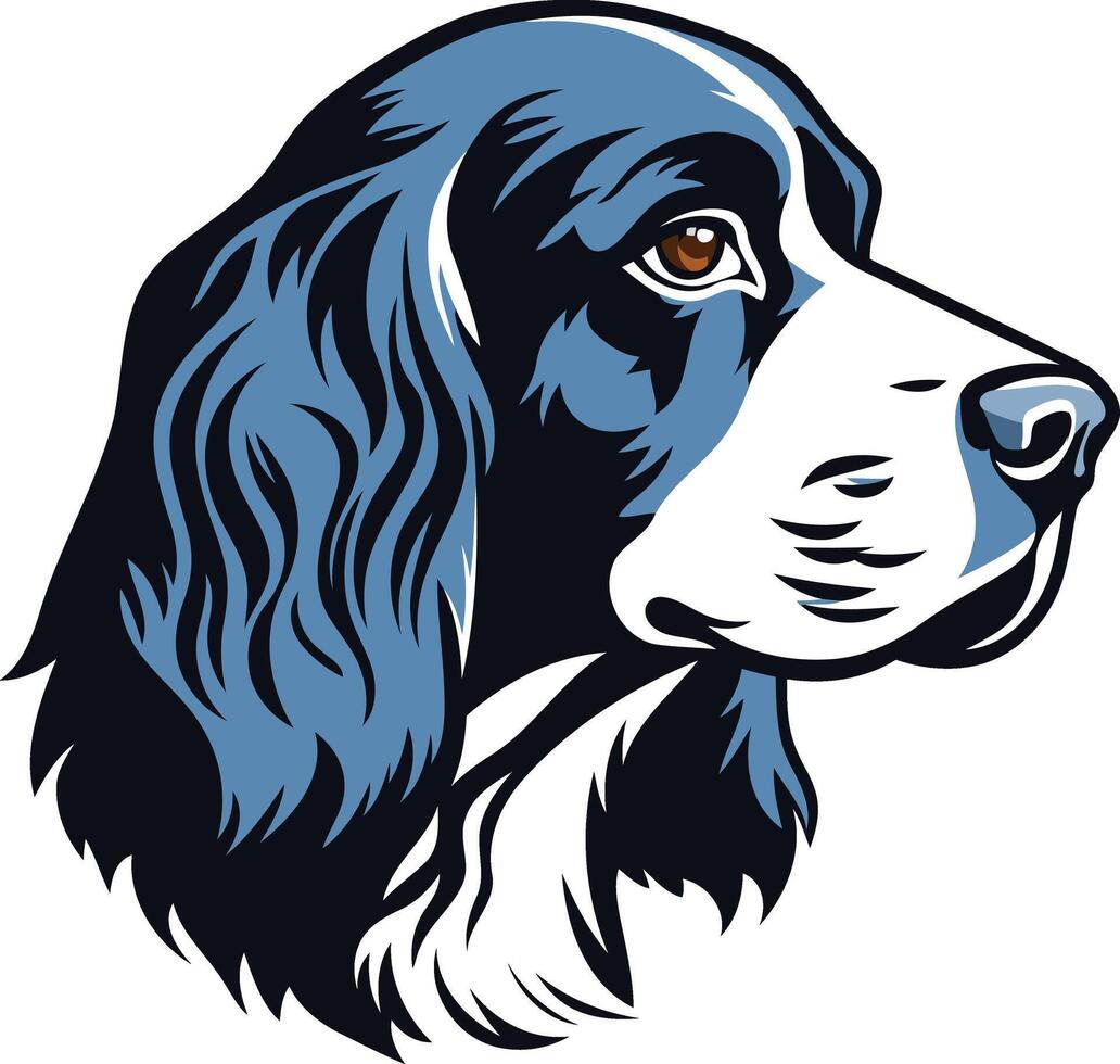 A sleek and stylish illustration of a springer spaniel, perfect for dog related brands, websites, and social media vector