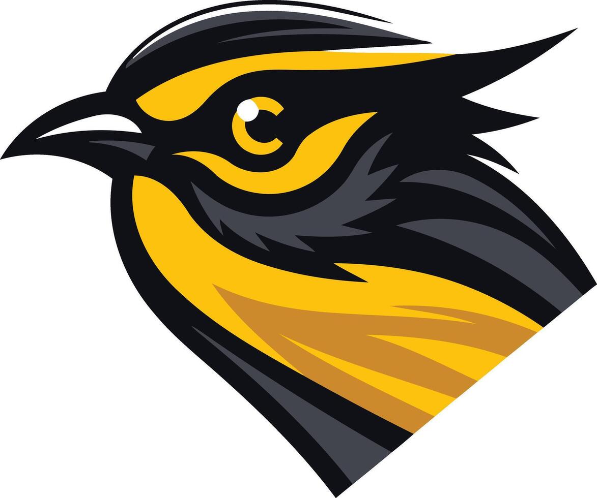 Bold and powerful bird mascot logo design vector