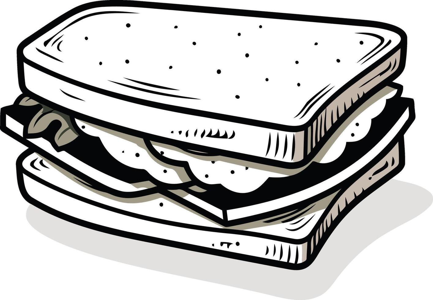 Cartoon Illustration of a Delicious Sandwich vector