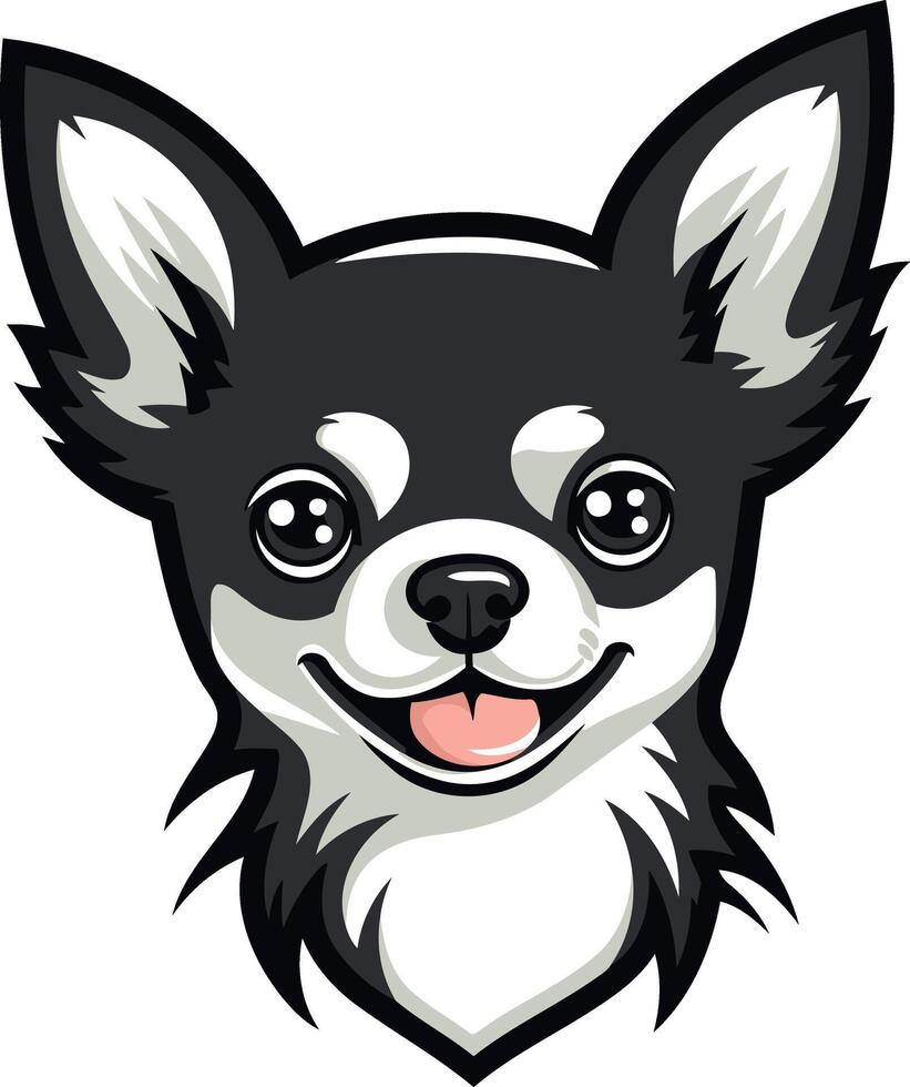 Adorable cartoon illustration of a happy chihuahua with big eyes and a playful smile vector