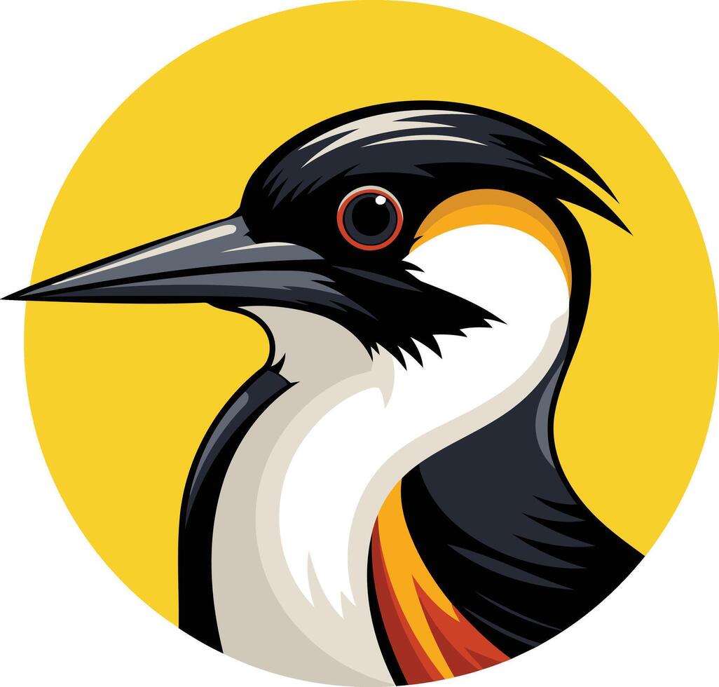 A bold and colorful illustration of a bird's head, perfect for branding or mascot design vector
