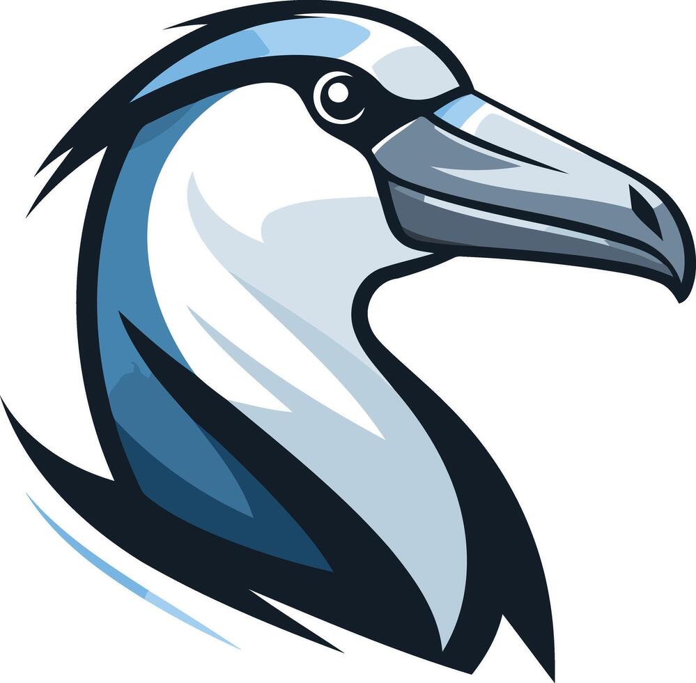 A powerful and dynamic illustration of an albatross's head, perfect for branding, logos, and sporting team mascots vector
