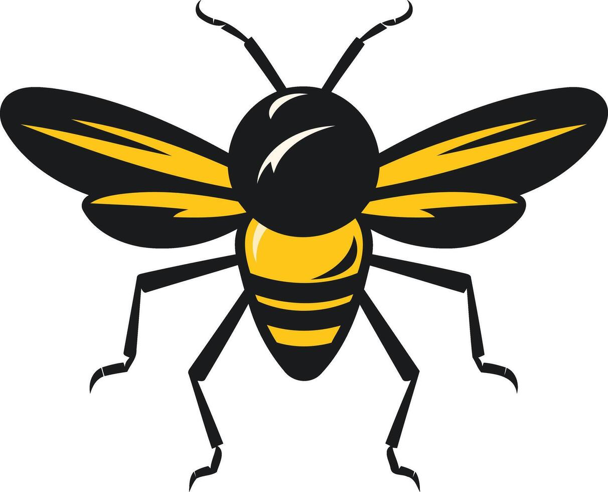 A bold, graphic illustration of a bee, perfect for logos, branding, and nature themed designs vector