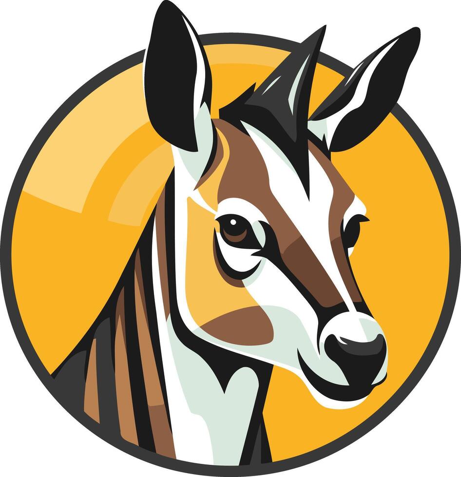 A stylized illustration of an antelope's head, featuring a bold, graphic design and vibrant colors vector