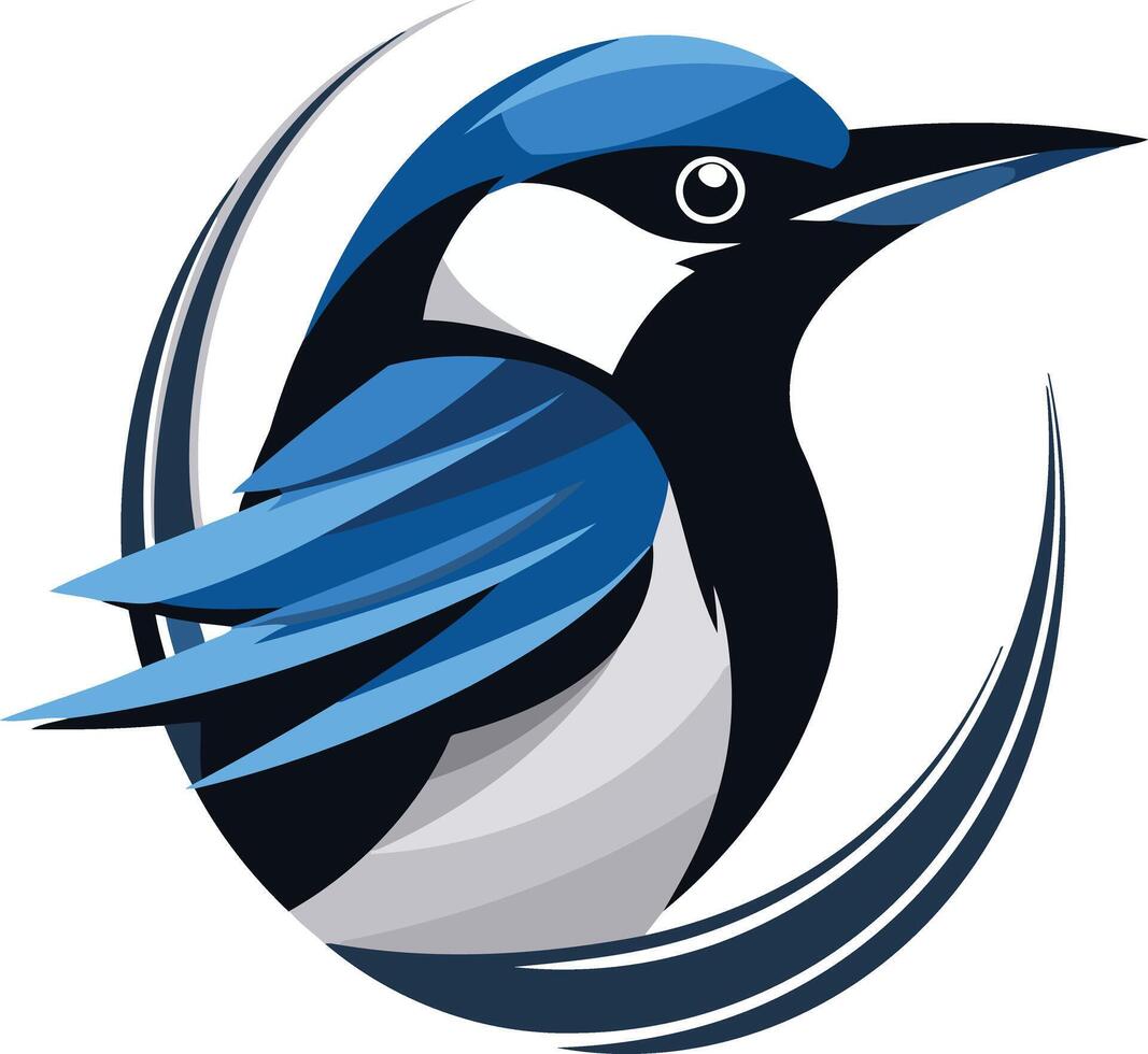 Stylized bluebird logo design, perfect for a business or organization needing a unique and professional bird icon vector