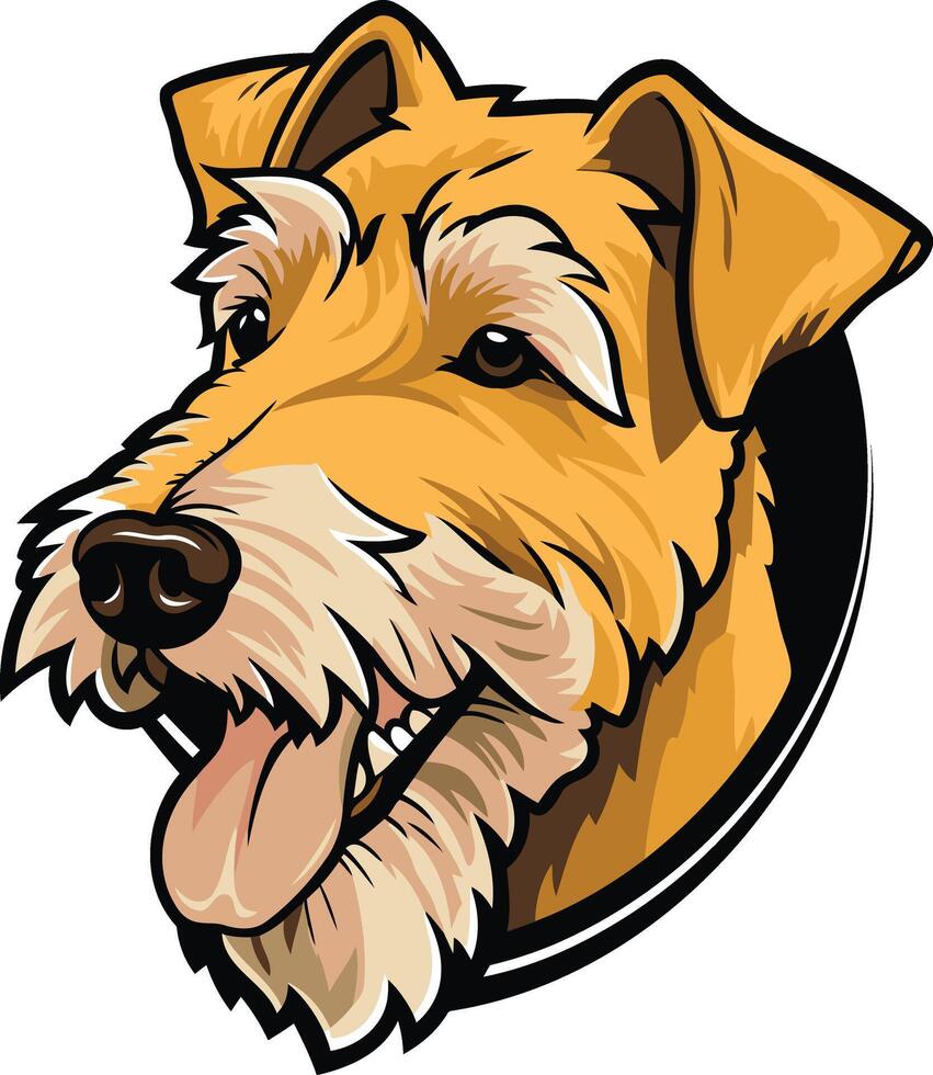 A friendly and playful cartoon illustration of a wirehaired fox terrier, perfect for pet related projects, branding, and more vector