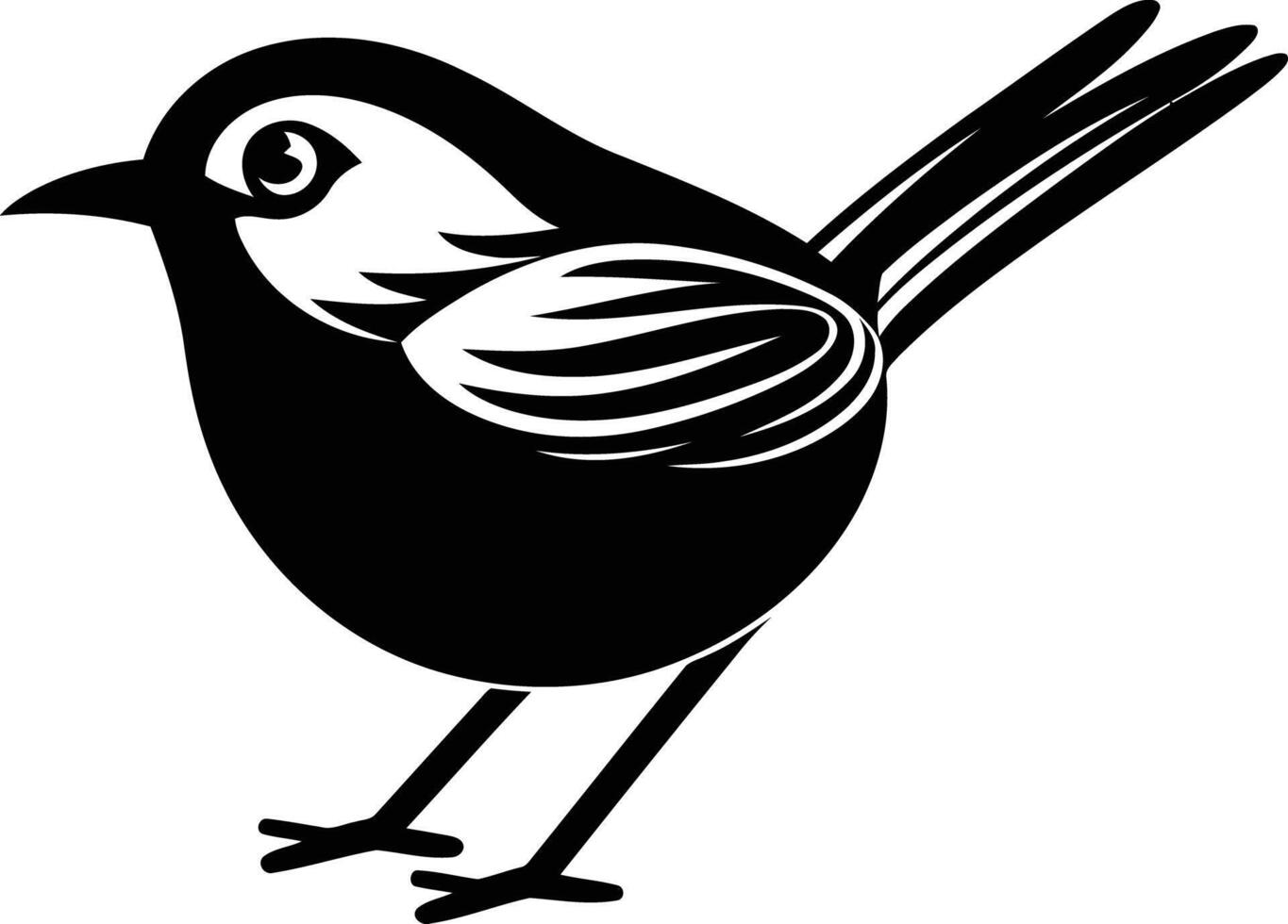 A simple, black and white silhouette of a bird, perfect for creating a logo or icon vector