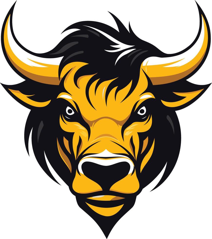 Fierce and powerful bull head mascot, perfect for sports teams, branding, and aggressive designs vector