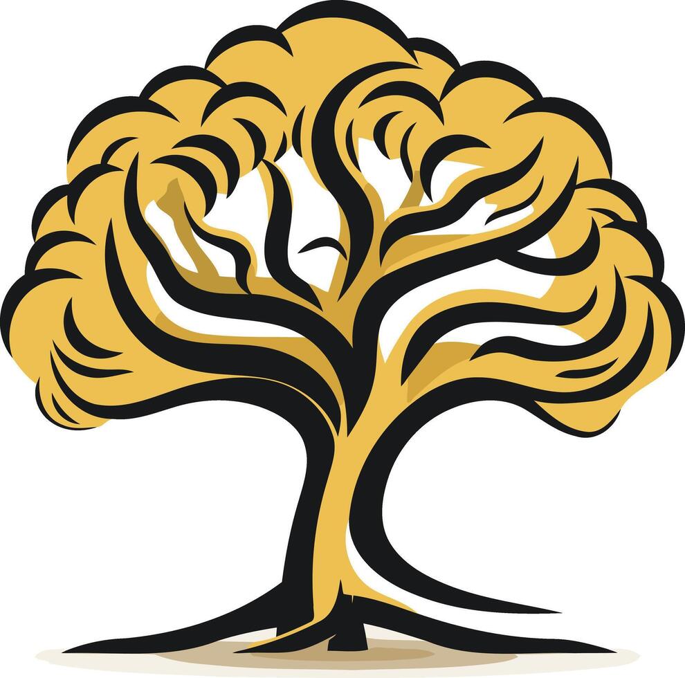 Stylized illustration of a golden tree, perfect for nature themed designs vector