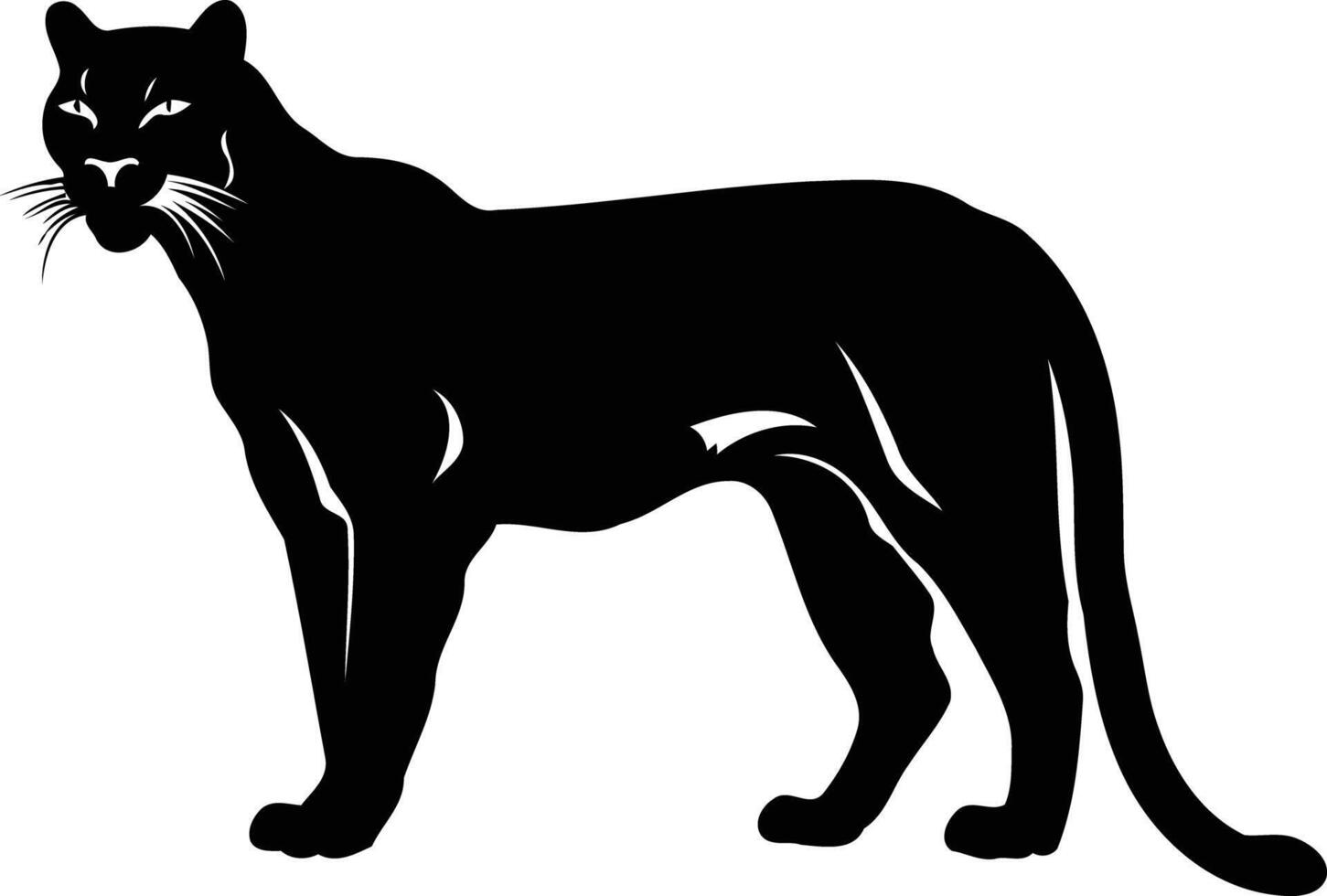 A powerful black panther silhouette, perfect for logo design, branding, and wildlife themed projects vector