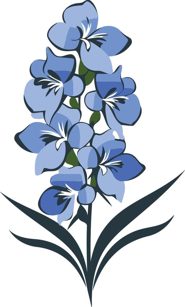 Elegant blue flower illustration, perfect for design projects, invitations, and more vector