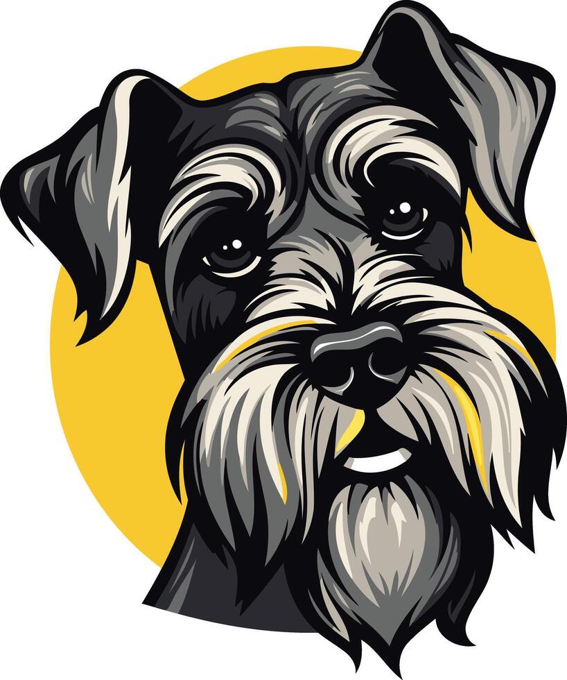Cute and playful illustration of a miniature schnauzer dog vector
