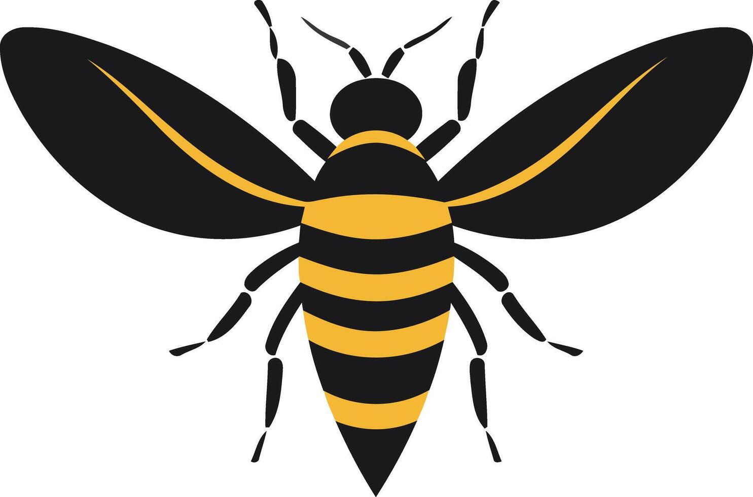 Simple yet striking element illustration of a bee with its wings spread vector