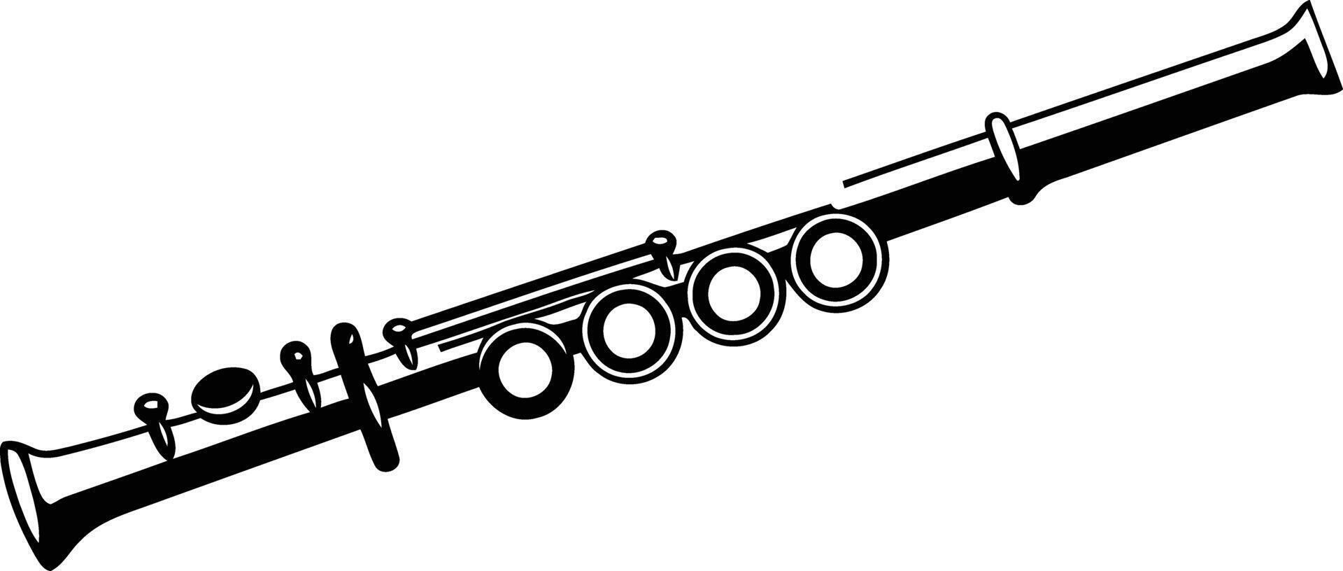 A simple black and white illustration of a flute vector