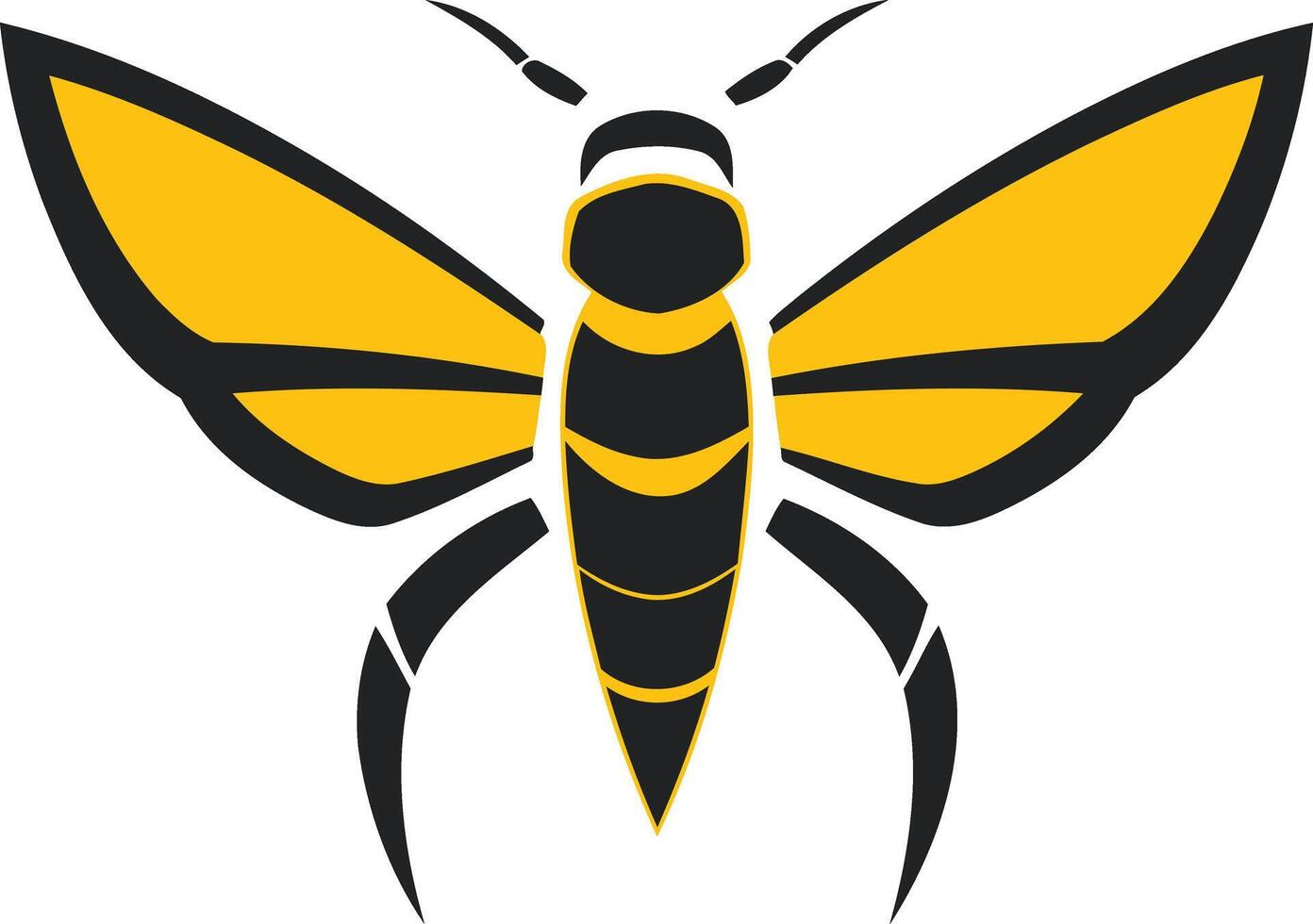 Abstract Stylized Bee Illustration vector