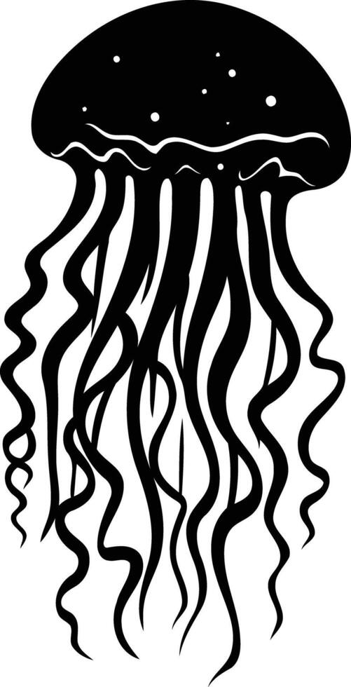 A simple yet striking silhouette of a jellyfish, perfect for designs focusing on marine life, nature, or abstract art vector