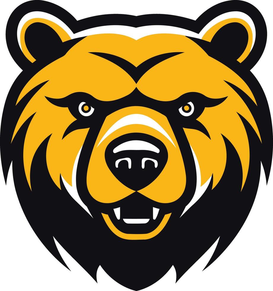 Bold and fierce, this graphic illustration of a bear's face is perfect for logo design, sports teams, or branding projects vector
