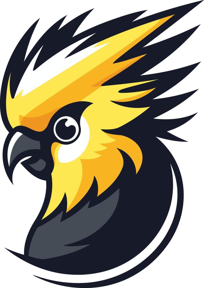 Yellow and Black Cockatoo Mascot Design vector