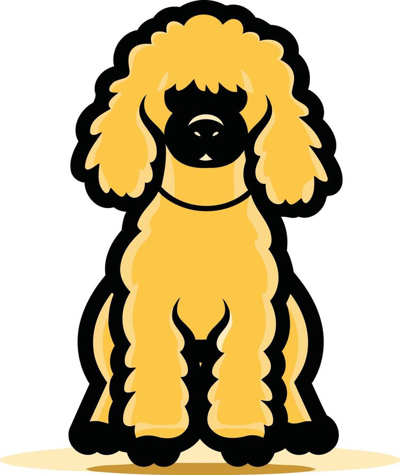 Cute cartoon poodle illustration, perfect for pet related businesses, websites, and social media vector