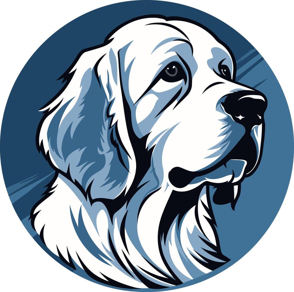 A bold and graphic illustration of a dog's head, perfect for pet related branding or design projects vector