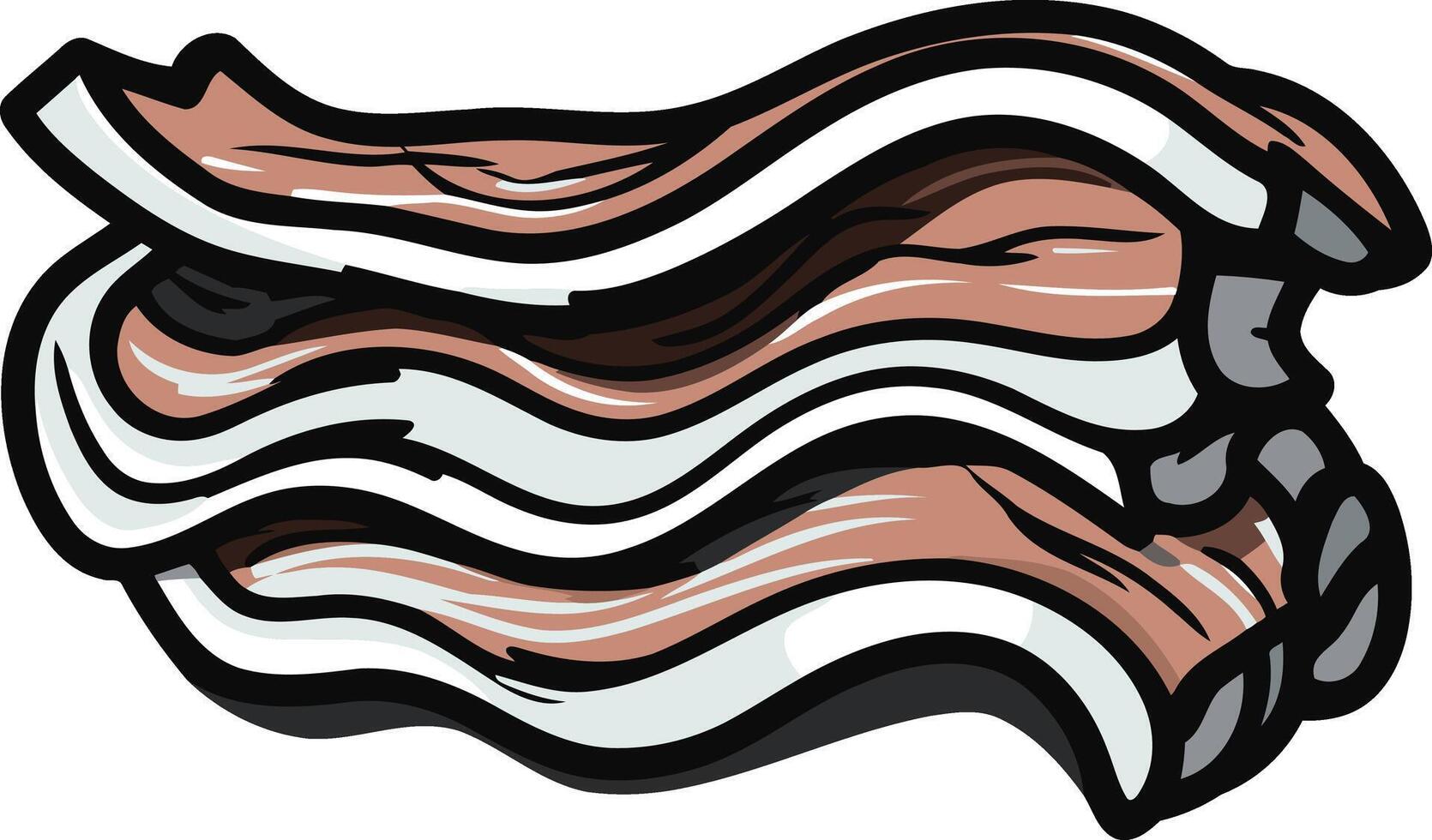 Cartoon illustration of a stack of delicious crispy bacon vector