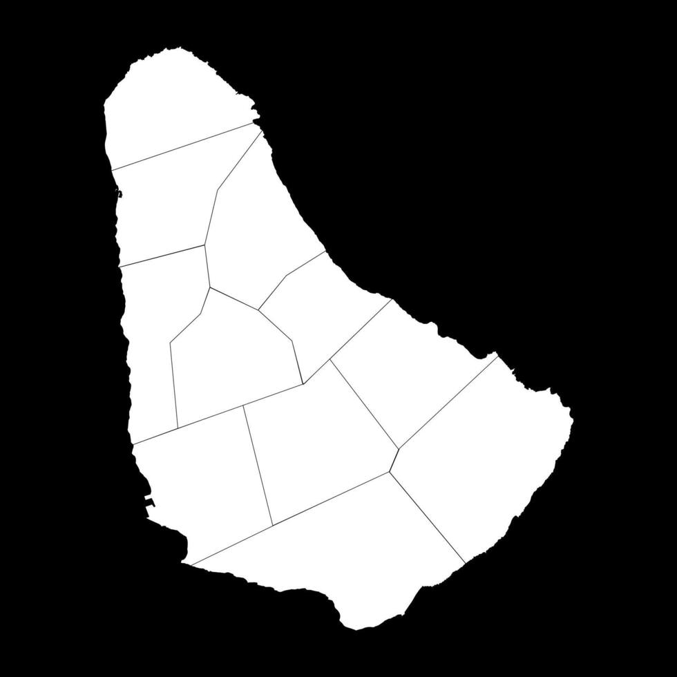 Barbados map with administrative divisions. vector